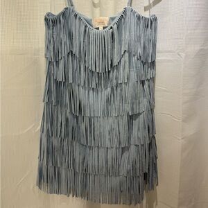Francesca's Baby Blue Fringe Dress